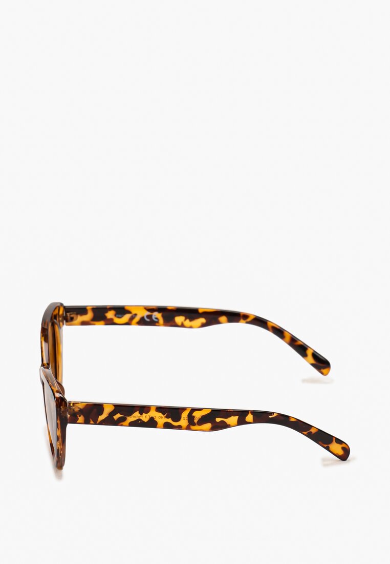 Brązowe Eleganckie Okulary Przeciwsłoneczne Kocie Oczy Lartima