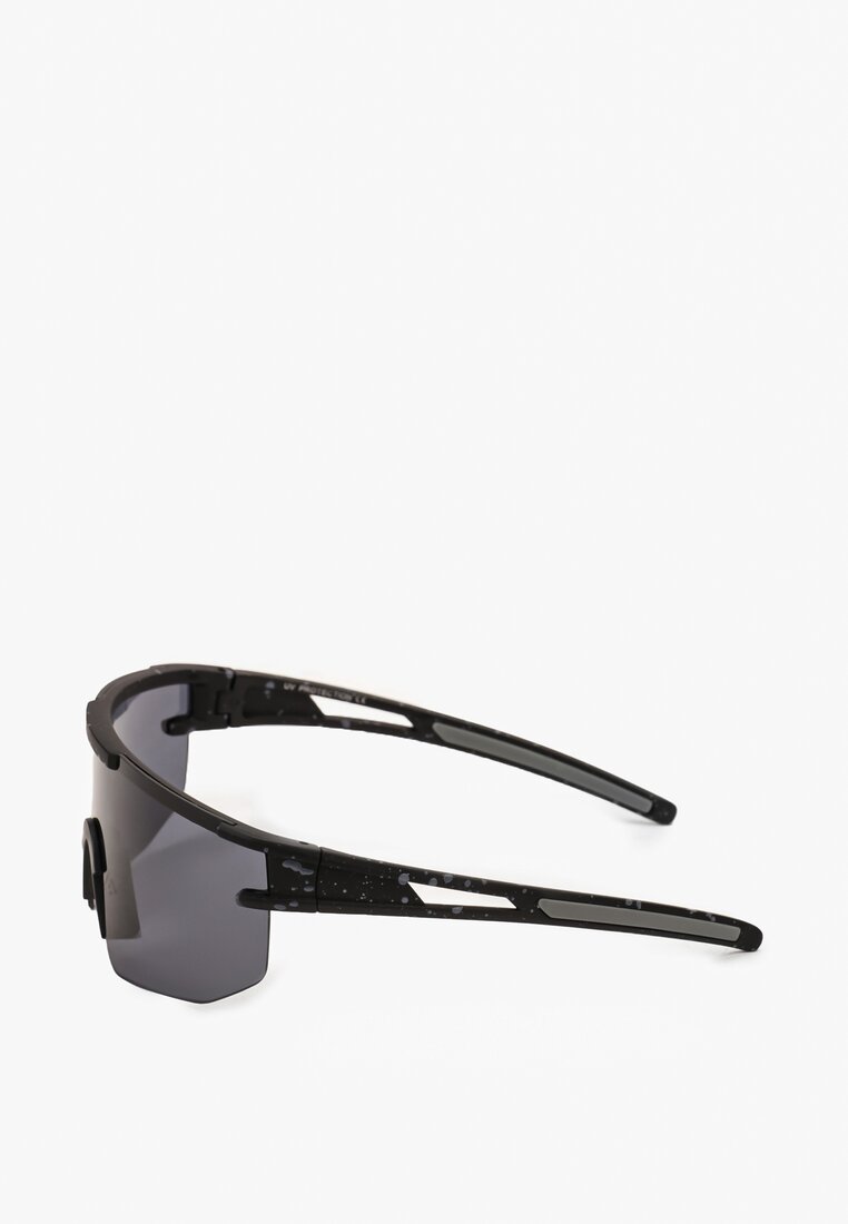 Czarne Przeciwsłoneczne Okulary w Sportowym Stylu z Polaryzacją Pinacola