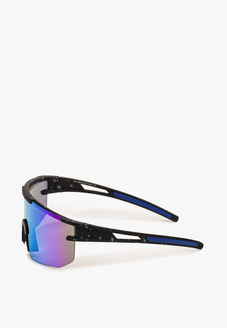 Niebiesko-Czarne Przeciwsłoneczne Okulary w Sportowym Stylu z Polaryzacją Pinacola