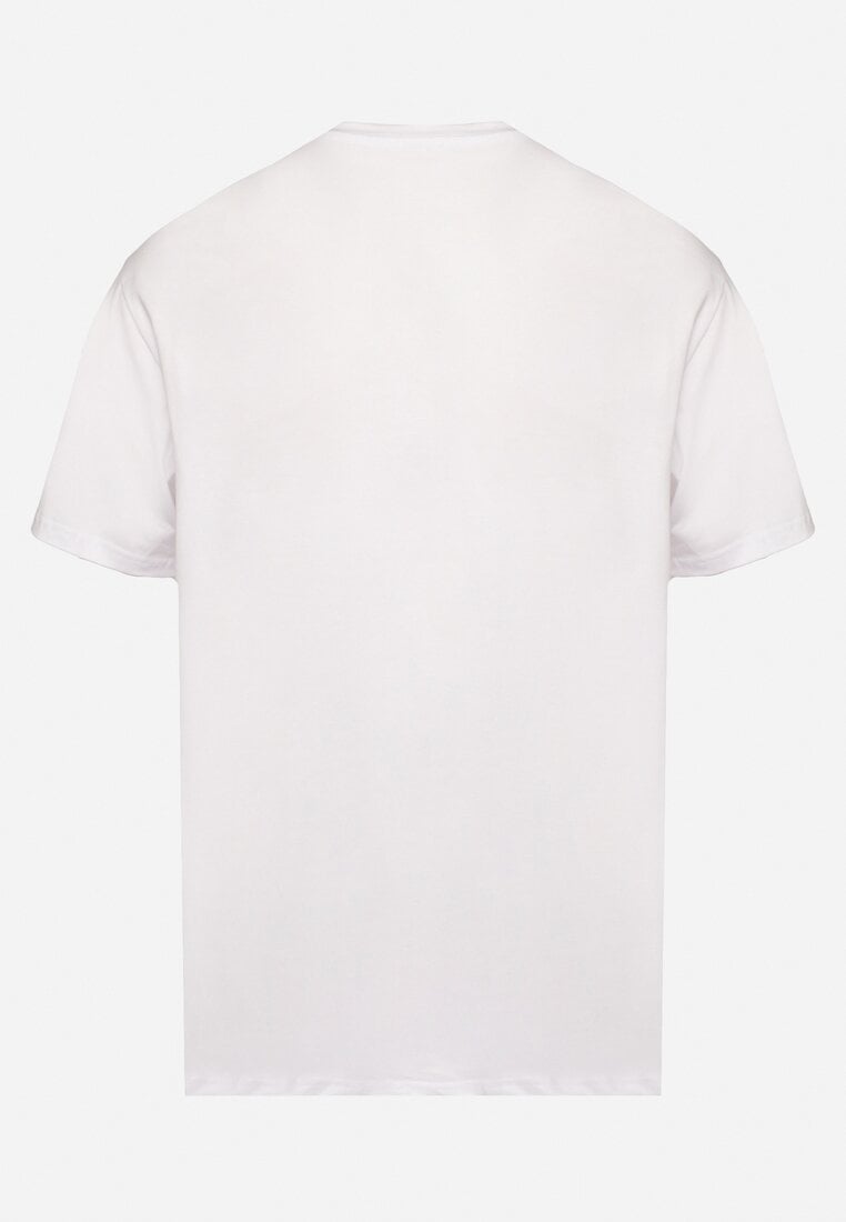 Biała Bawełniana Koszulka z Nadrukiem na Przodzie Renessa