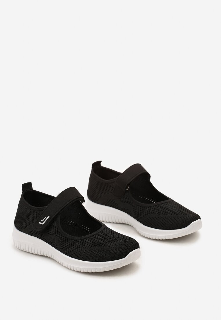 Czarne Tenisówki Zapinane na Rzep przed Kostkę Itrisse