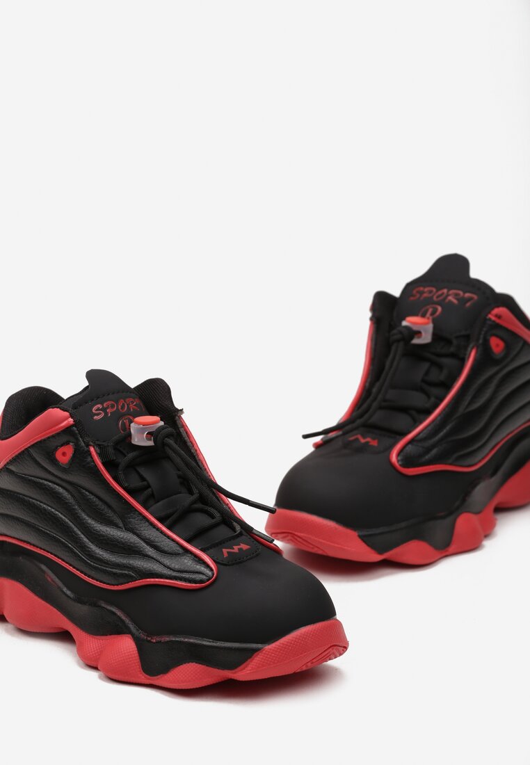 Czarno-Czerwone Buty Sportowe za Kostkę Sznurowane ze Stoperem Irraina