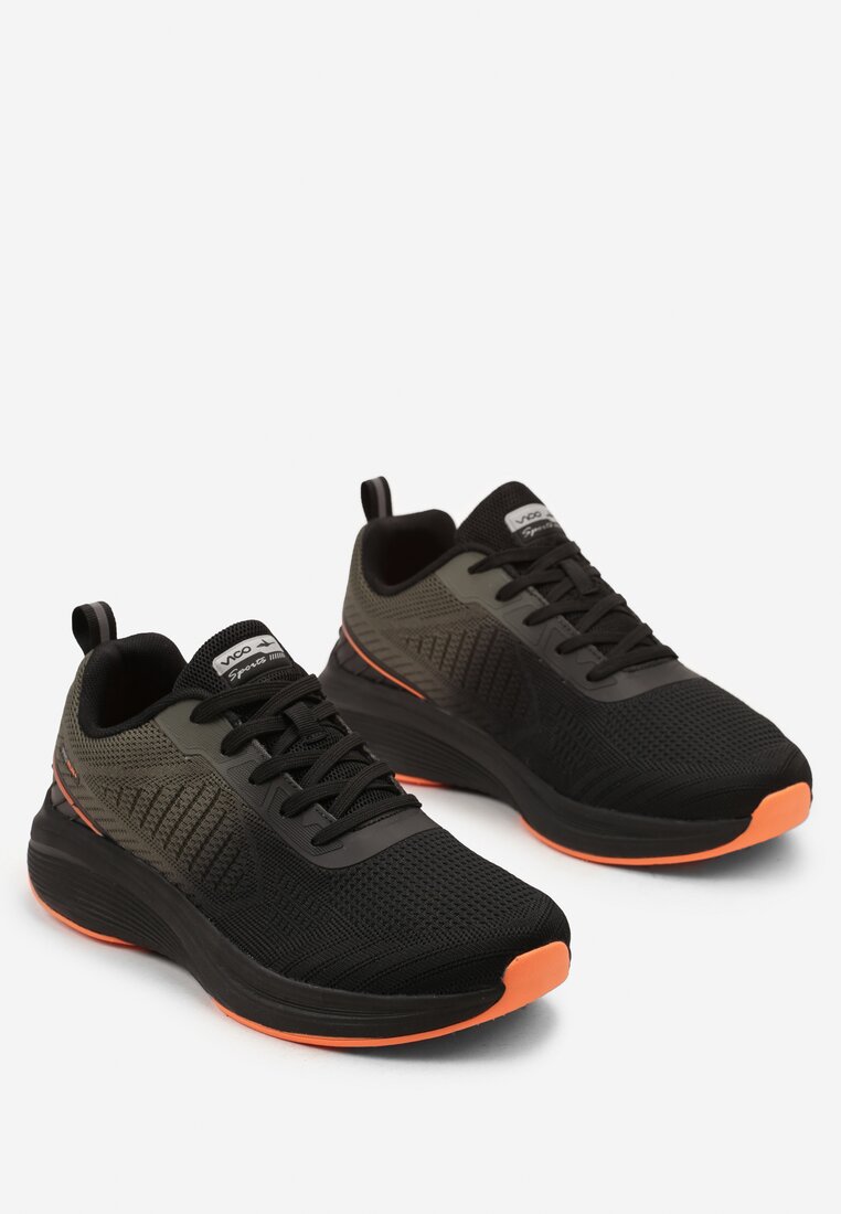Czarne Buty Sportowe z Efektem Ombre Sznurowane Salfina