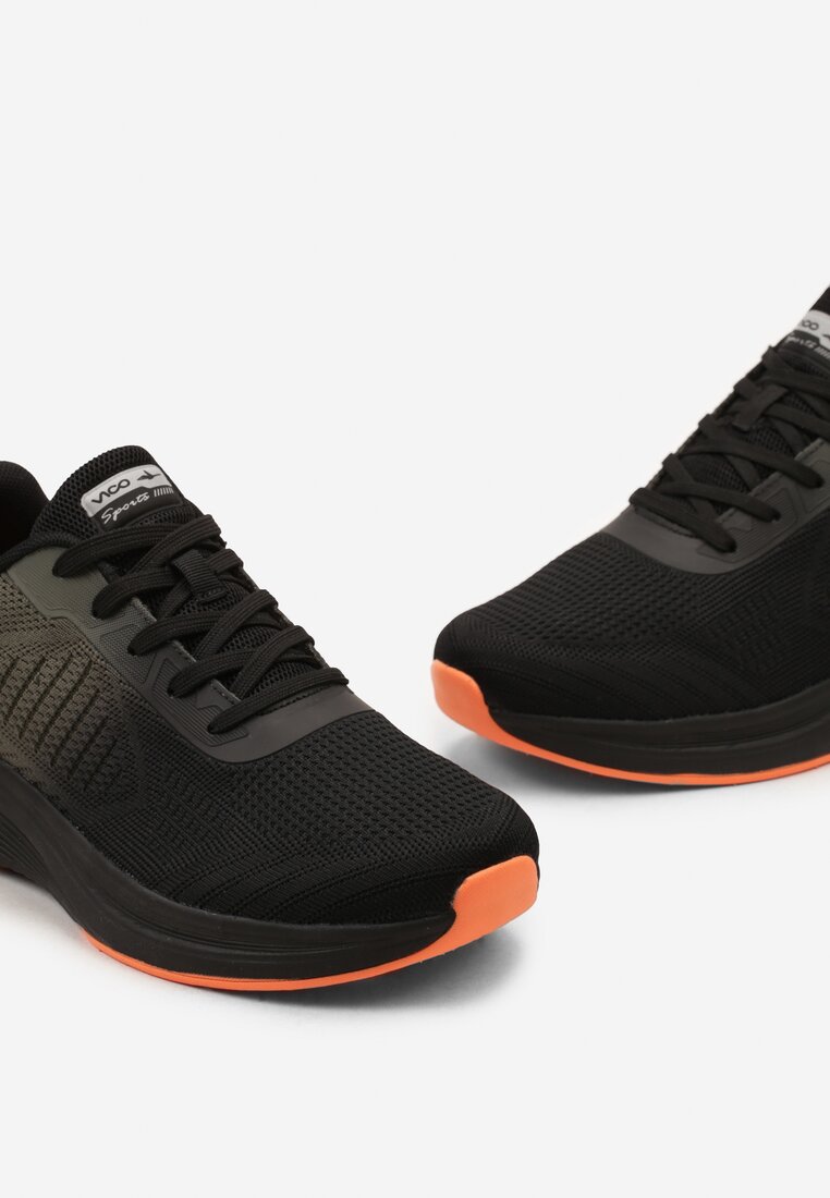 Czarne Buty Sportowe z Efektem Ombre Sznurowane Salfina