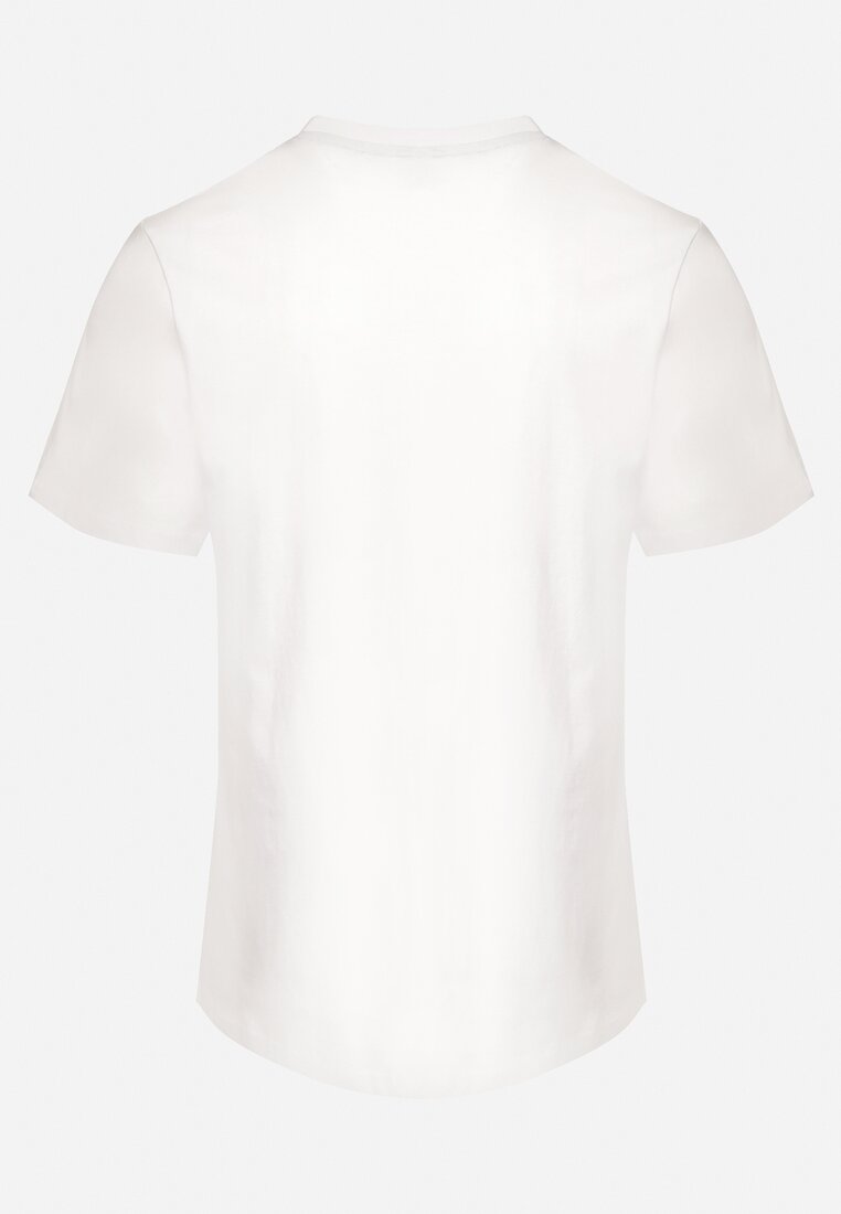 Biała Koszulka z Bawełny Ozdobiona Nadrukiem Daerin