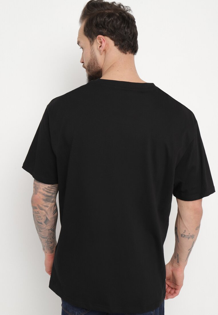 Czarna Koszulka Bawełniana z Nadrukiem Fuatte