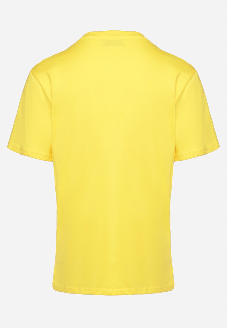 Żółta Bawełniana Koszulka z Nadrukiem na Przodzie Kenora