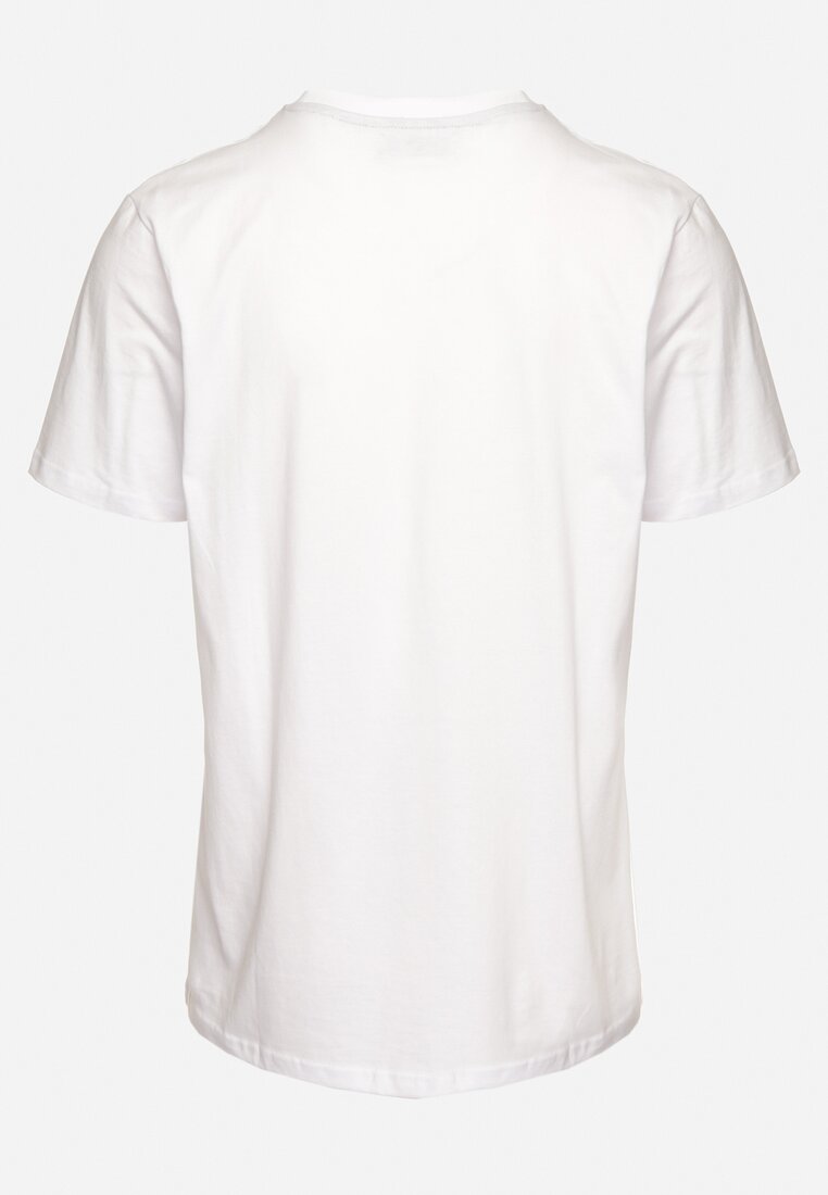Biała Bawełniana Koszulka z Nadrukiem na Przodzie Kenora