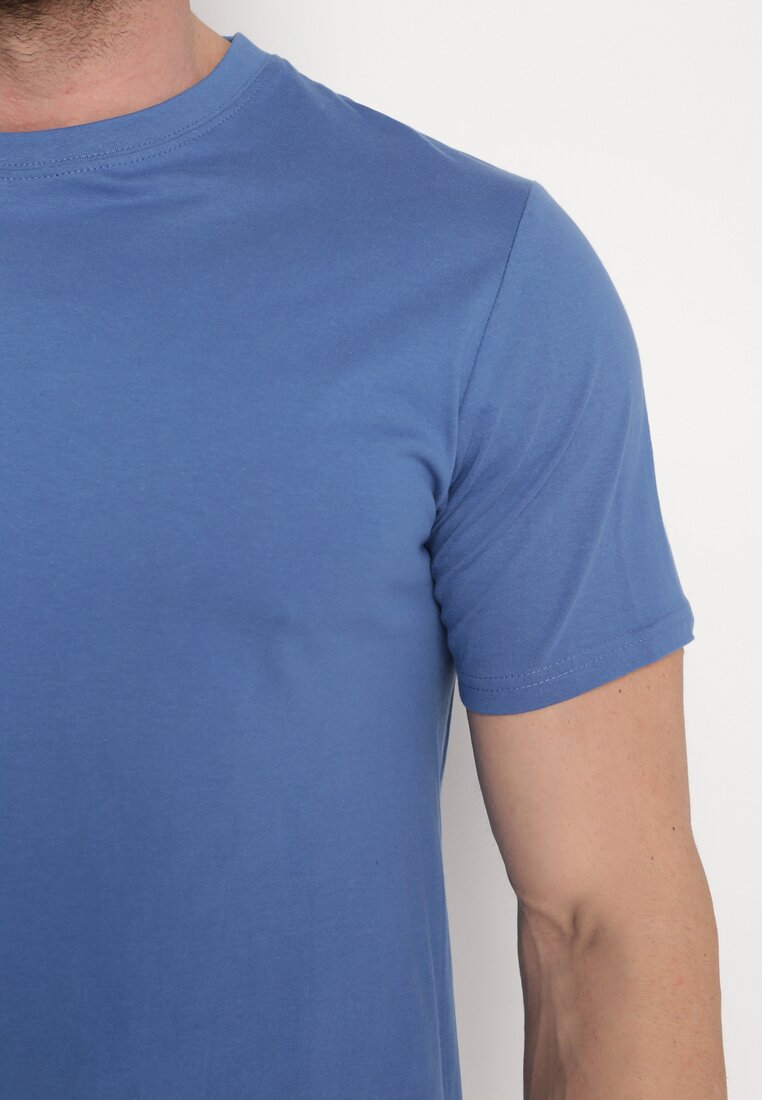 Niebieska Koszulka T-shirt Bawełniany z Krótkim Rękawem Ereena