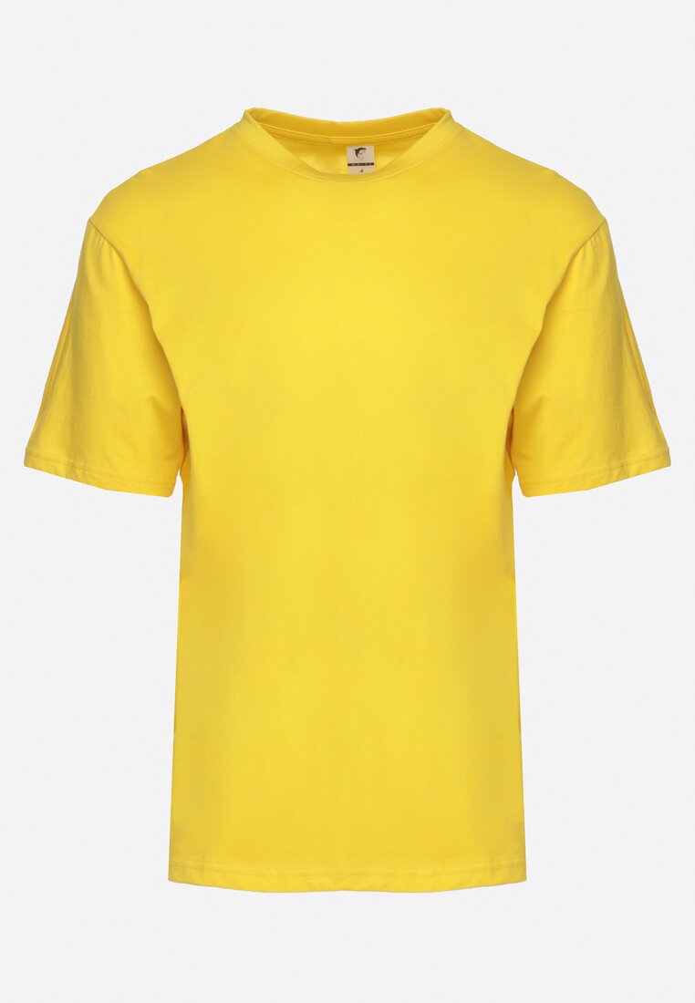 Żółta Koszulka z Bawełny z Krótkim Rękawem Dirale