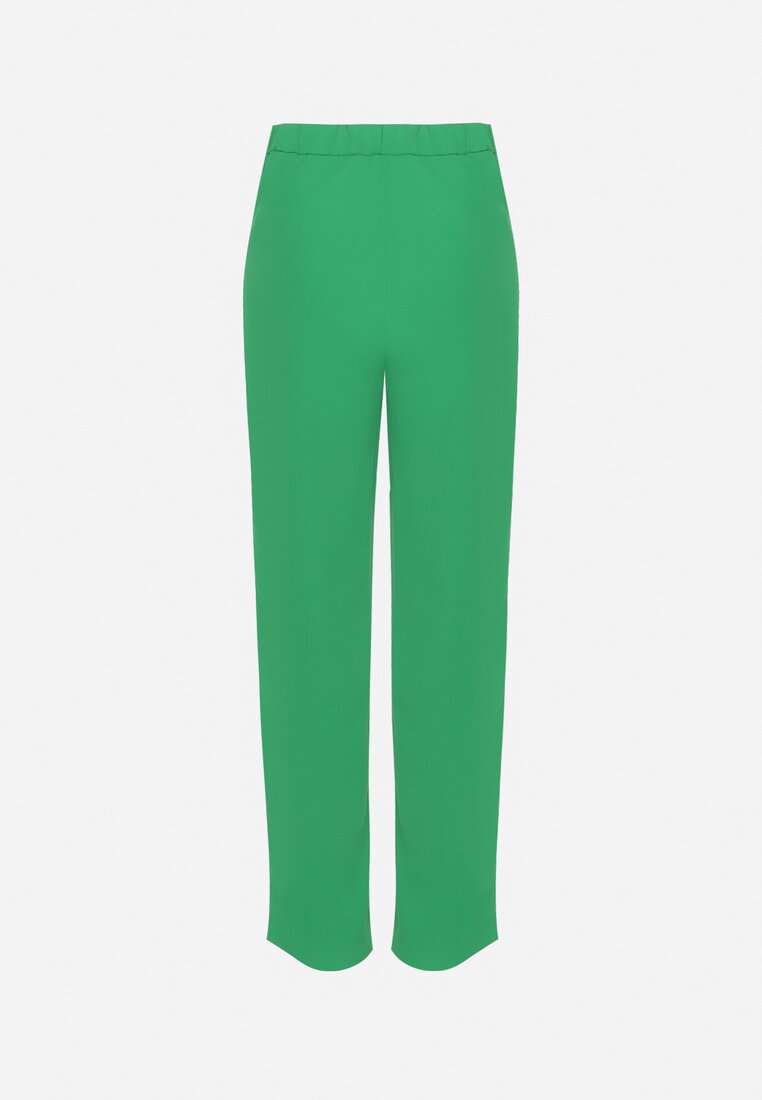 Zielone Spodnie Regular z Wyższym Stanem i Prostymi Nogawkami Arcadiasa