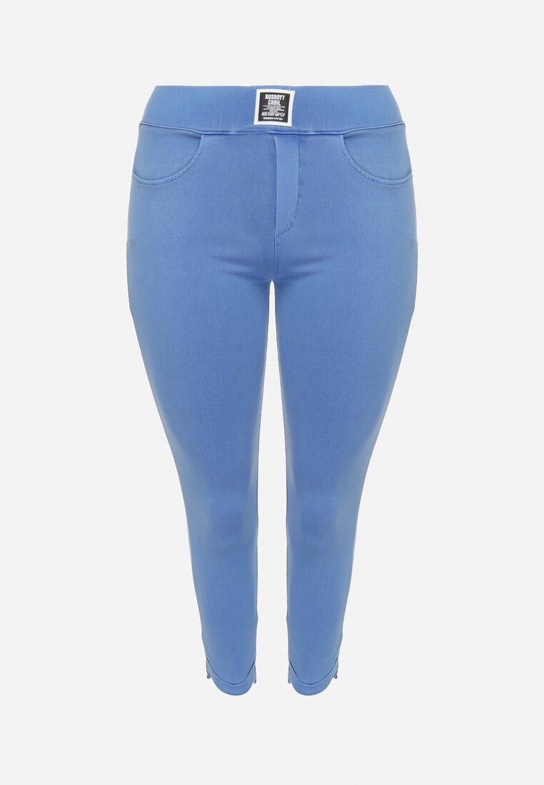Niebieskie Spodnie Skinny z Kieszeniami Afrina