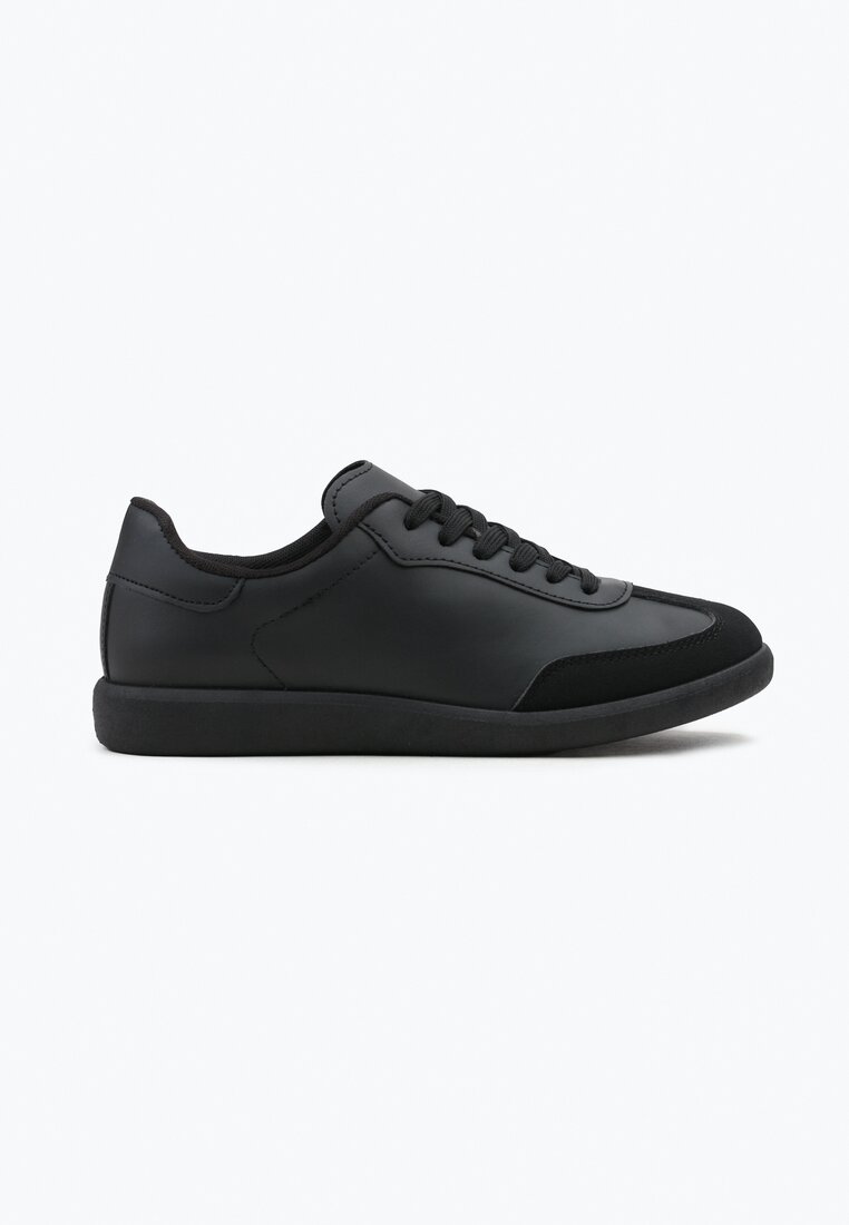 Czarne Sneakersy przed Kostkę Sznurowane Alestren