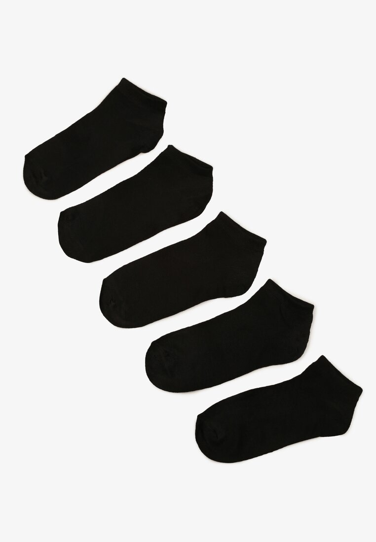 Czarne Jednokolorowe Klasyczne Skarpety do Kostki 5-pack Edelweissa