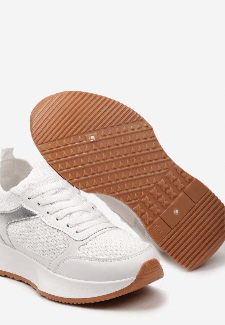 Białe Sneakersy z Elastyczną Cholewką Vespiera
