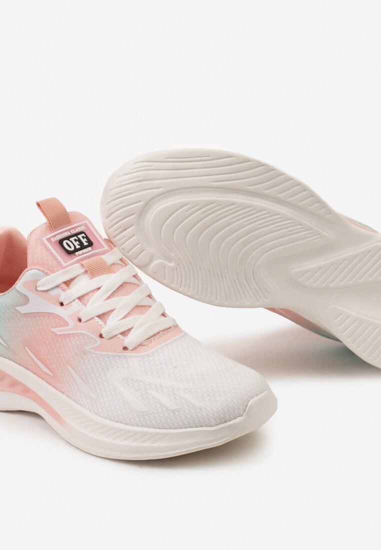 Biało-Różowe Buty Sportowe Ozdobione Efektem Ombre Sorbia