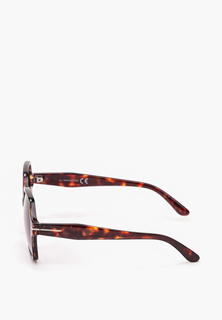 Ciemnobrązowe Okulary Przeciwsłoneczne z Kwadratowymi Oprawkami Gervenia