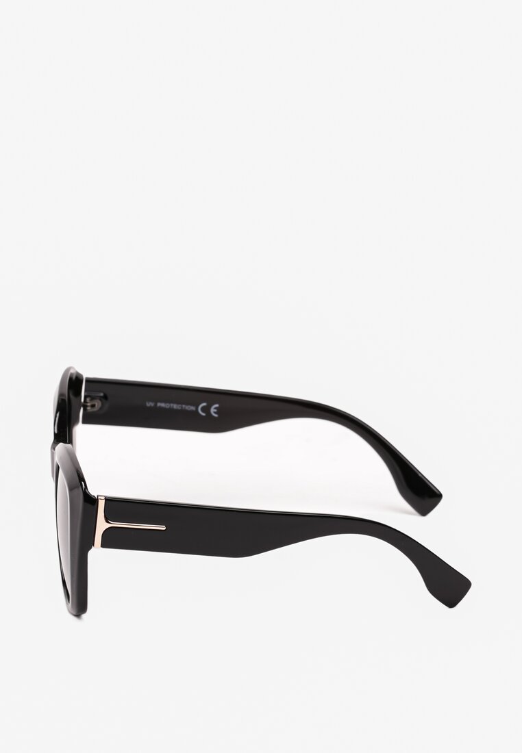 Czarne Okulary Przeciwsłoneczne o Dużych Szkłach Etella