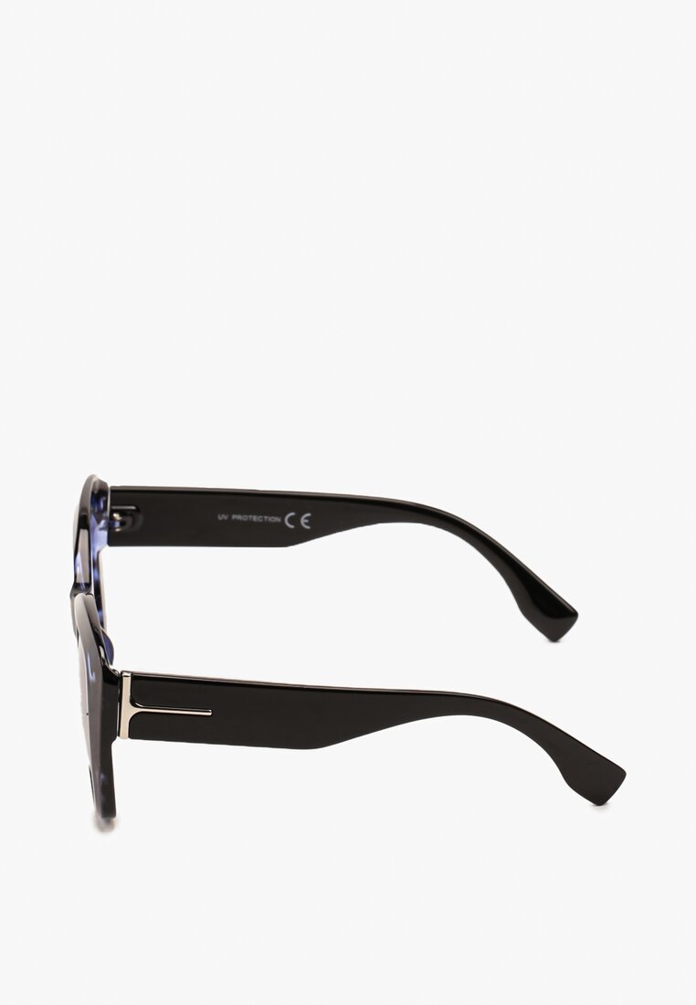 Niebiesko-Czarne Okulary Przeciwsłoneczne o Dużych Szkłach Etella