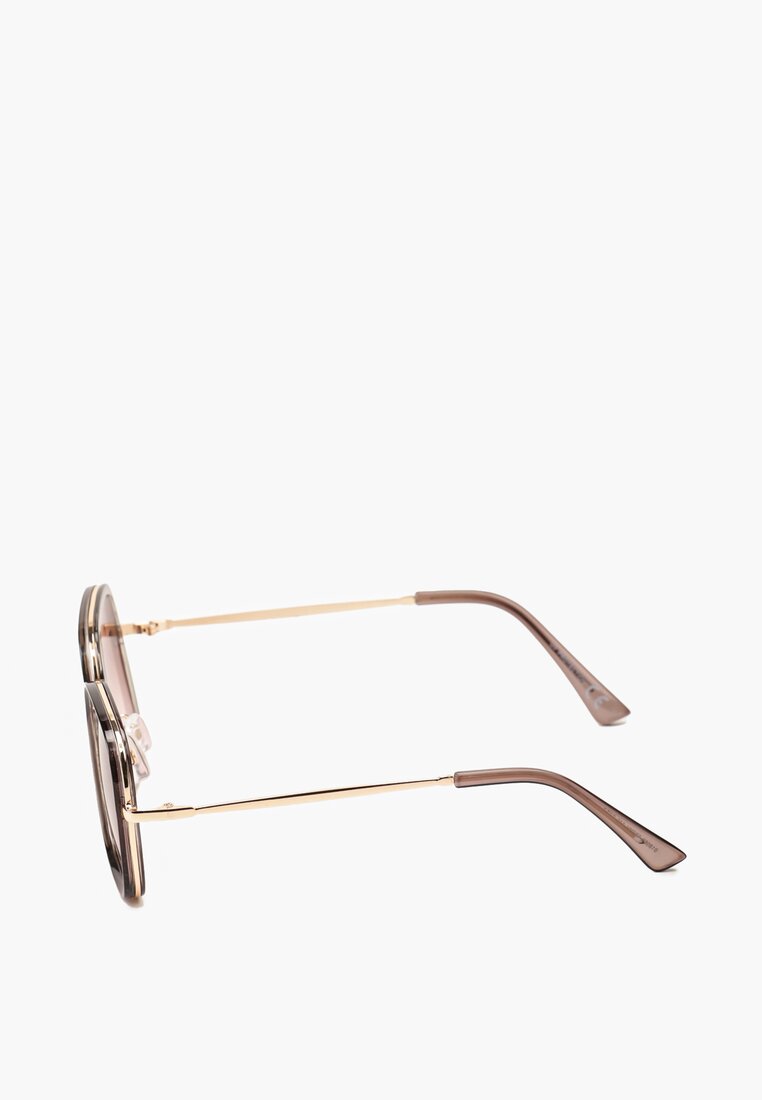 Jasnobrązowe Okulary z Kwadratowymi Szkłami Eleganckie Fainna