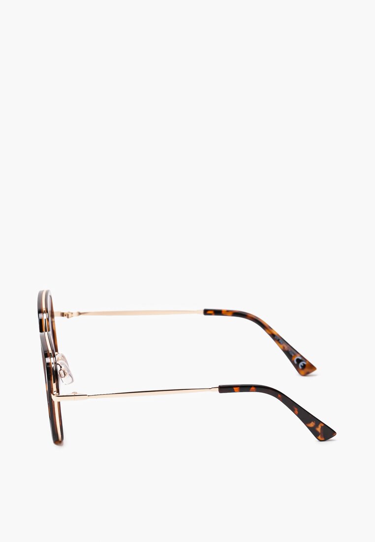 Brązowe Okulary z Kwadratowymi Szkłami Eleganckie Fainna