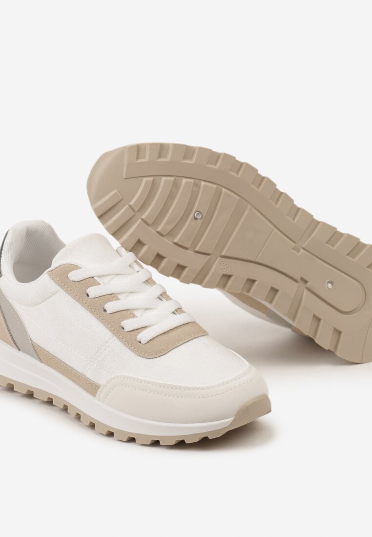 Białe Sneakersy Sznurowane Egrania