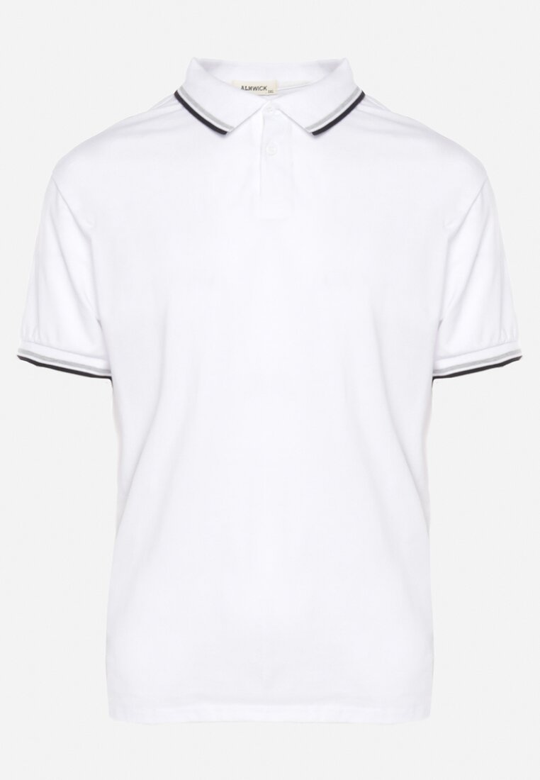 Biała Koszulka o Fasonie Polo z Guzikami Timarie