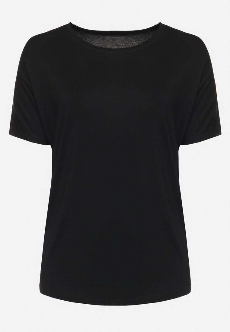 Czarny T-shirt z Rękawami w typie Nietoperza Salilena