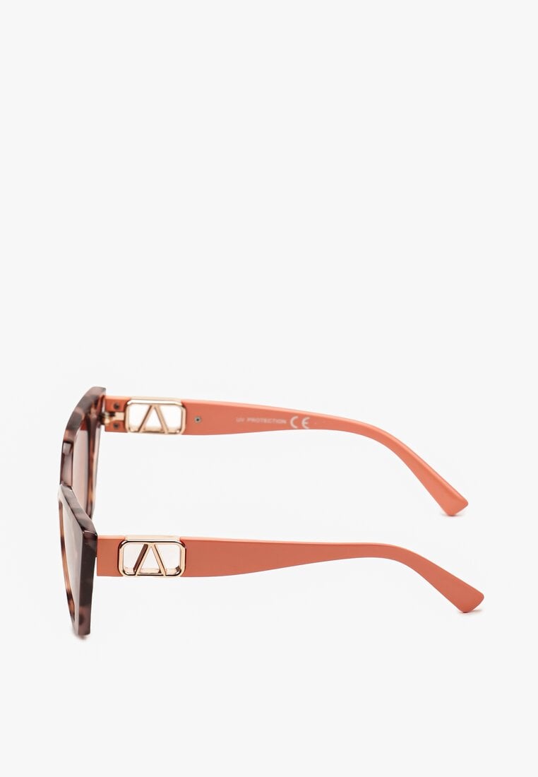 Różowo-Brązowe Okulary Przeciwsłoneczne z Oprawkami Kocie Oczy Yarrowa