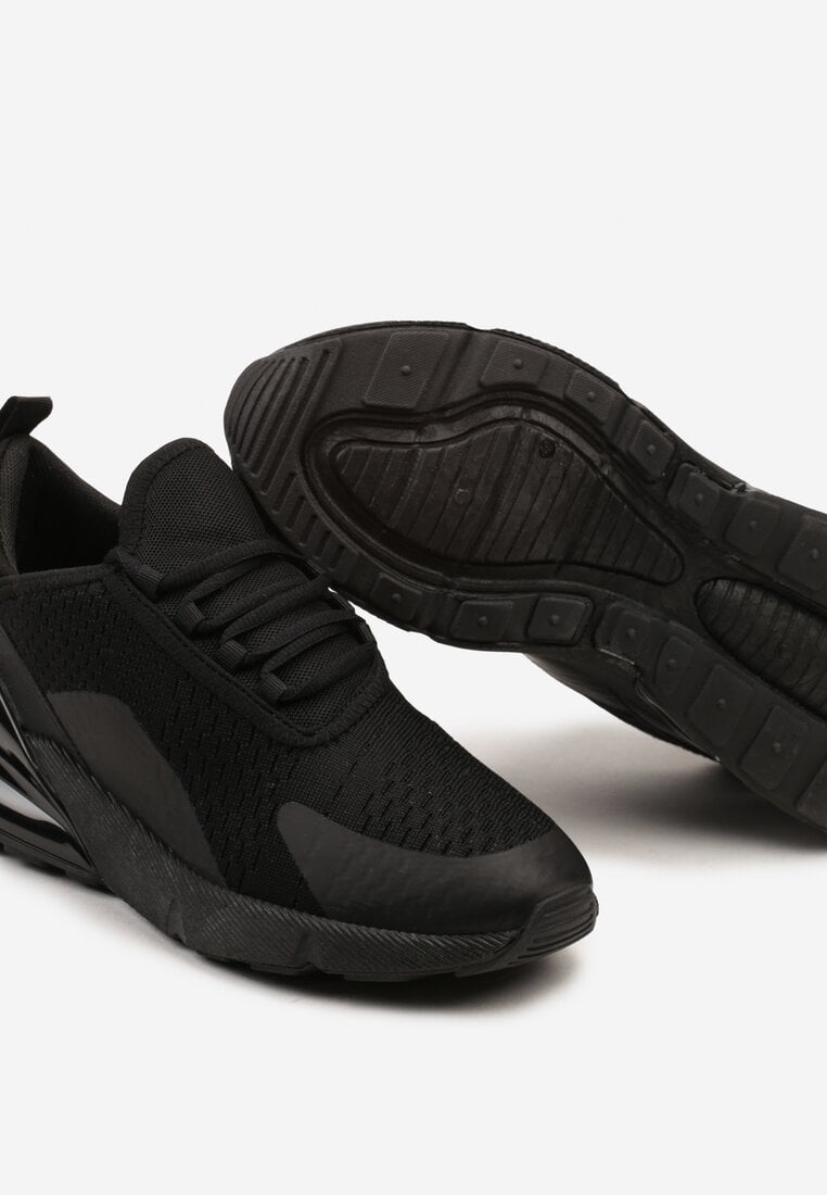 Czarne Buty Sportowe Sneakersy z Siateczki na Elastycznej Podeszwie Alinesta