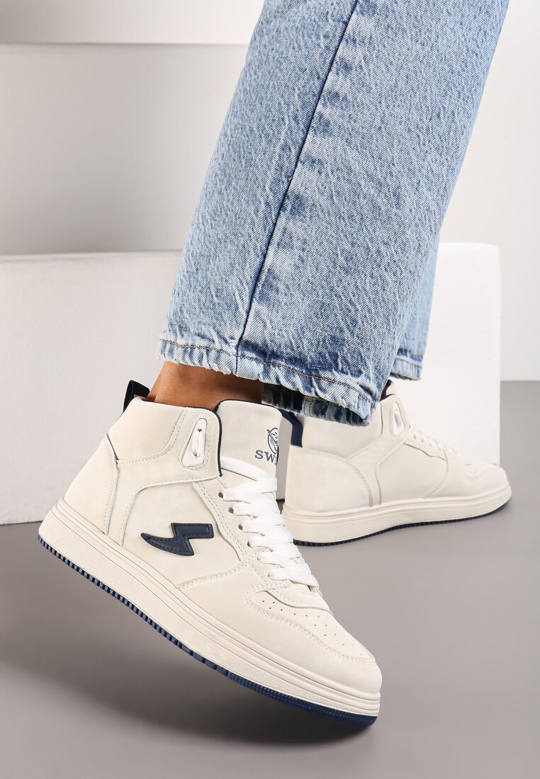 Sneakers Bej cu bleumarin