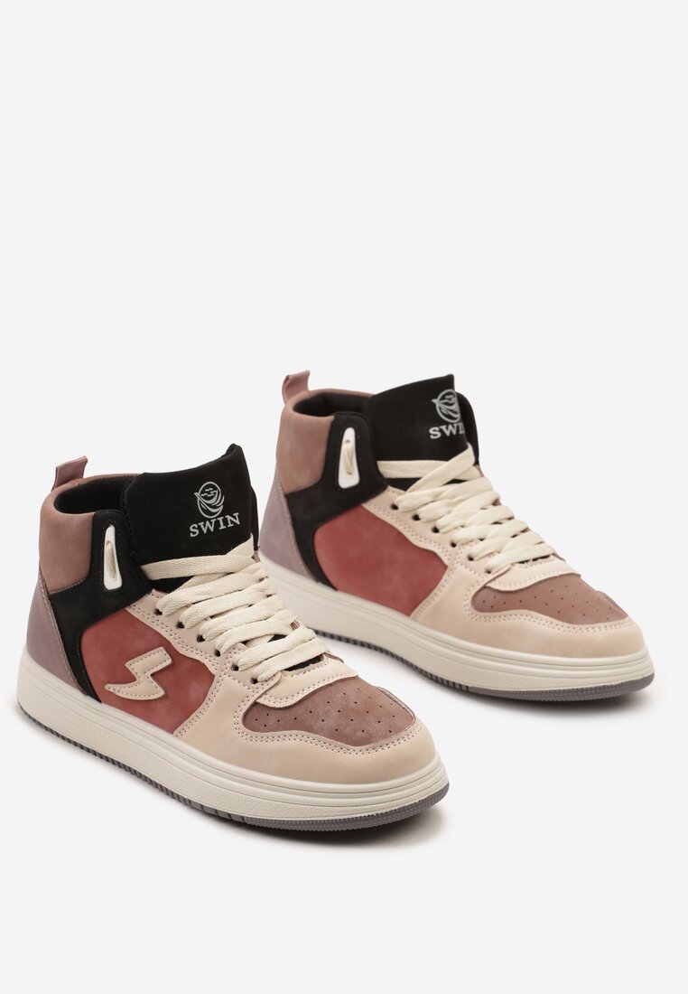 Sneakers Roz cu bej