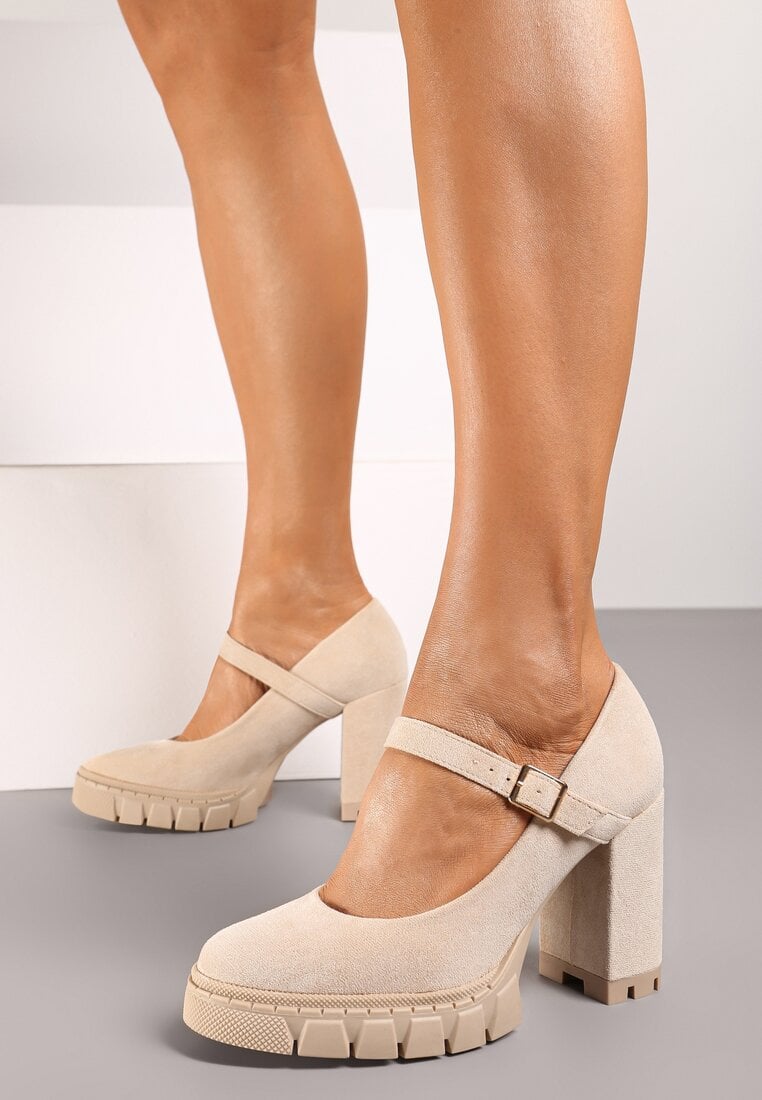 Pantofi cu toc Bej