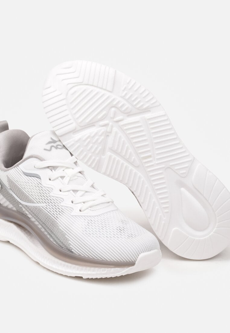 Białe Płaskie Buty Sportowe Sneakersy ze Sznurowaniem Baxia