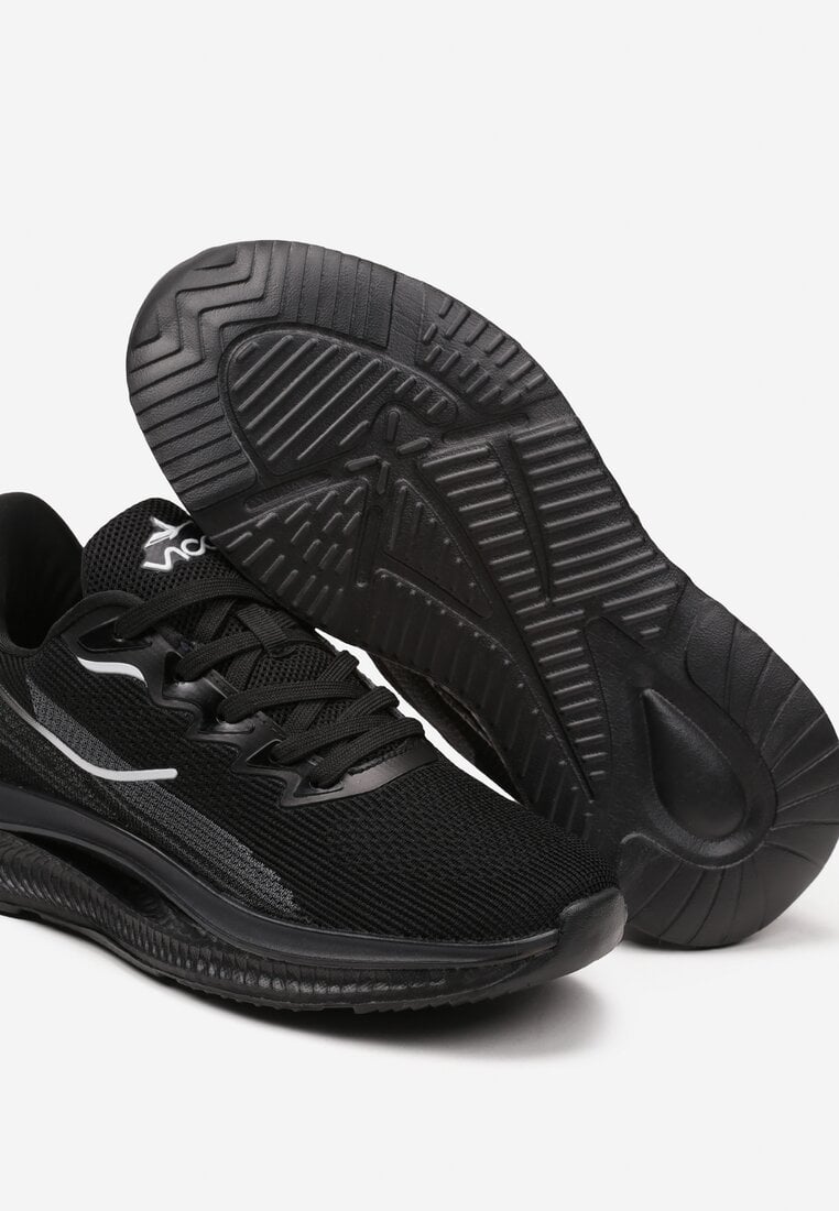 Czarne Płaskie Buty Sportowe Sneakersy ze Sznurowaniem Baxia