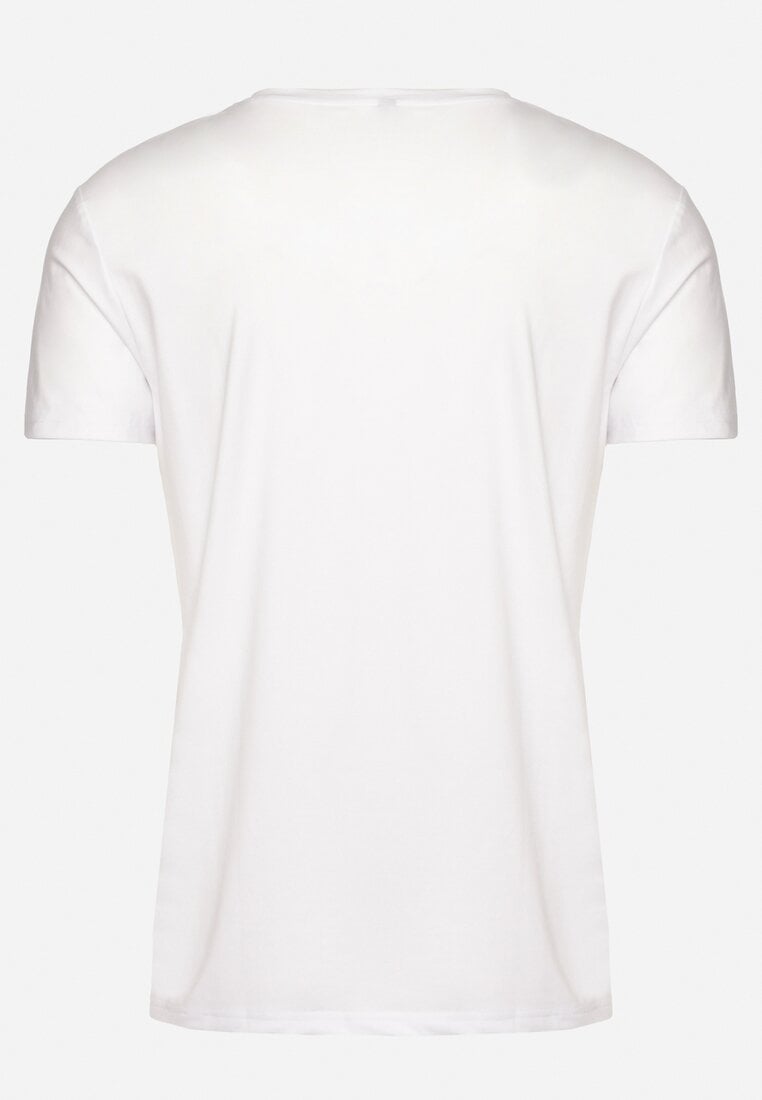 Biała Klasyczna Koszulka z Bawełny z Ozdobnym Napisem Altima