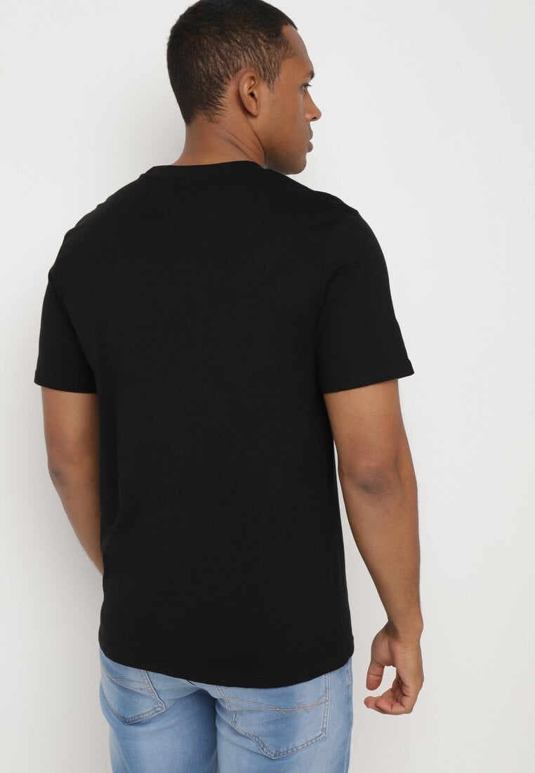 Czarna Koszulka z Bawełny Ozdobiona Nadrukiem Eloenna