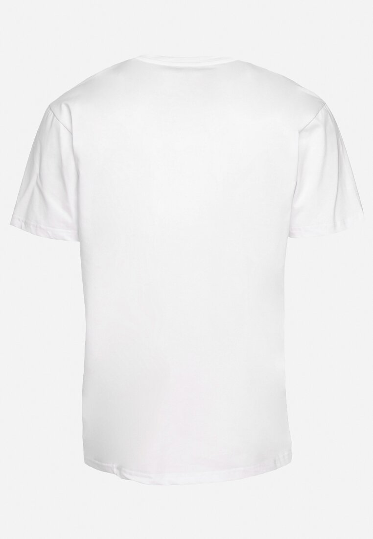Biała Bawełniana Koszulka T-Shirt z Krótkim Rękawem i Ozdobnym Nadrukiem Branessa