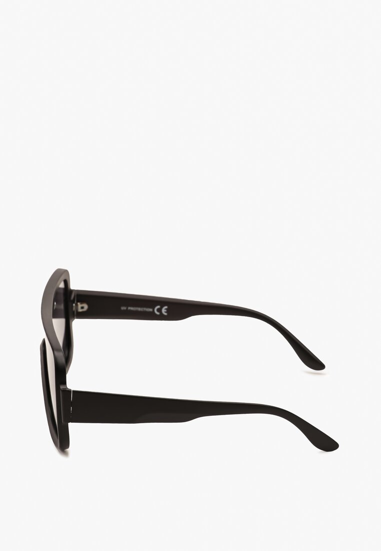 Czarne Nowoczesne Okulary Przeciwsłoneczne z Grubymi Oprawkami Moalixa