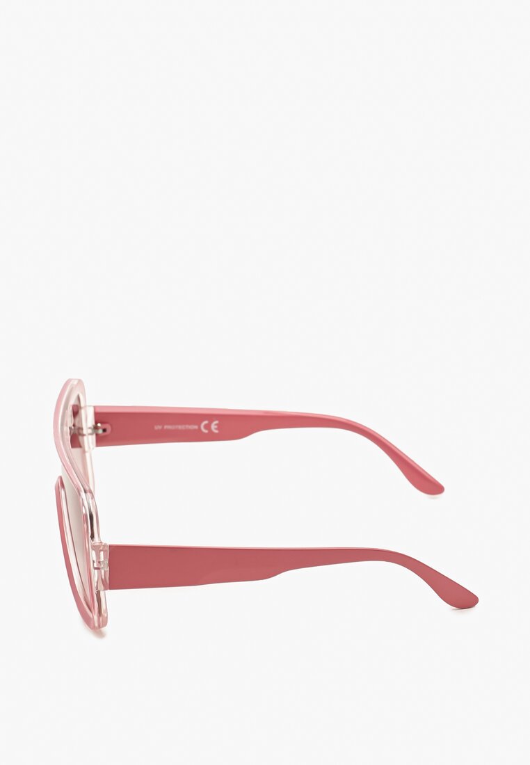 Różowe Nowoczesne Okulary Przeciwsłoneczne z Grubymi Oprawkami Moalixa