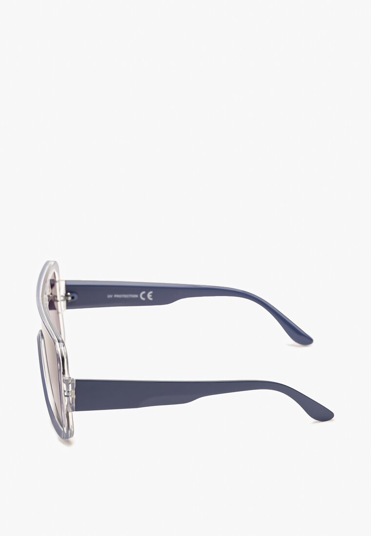 Niebieskie Nowoczesne Okulary Przeciwsłoneczne z Grubymi Oprawkami Moalixa