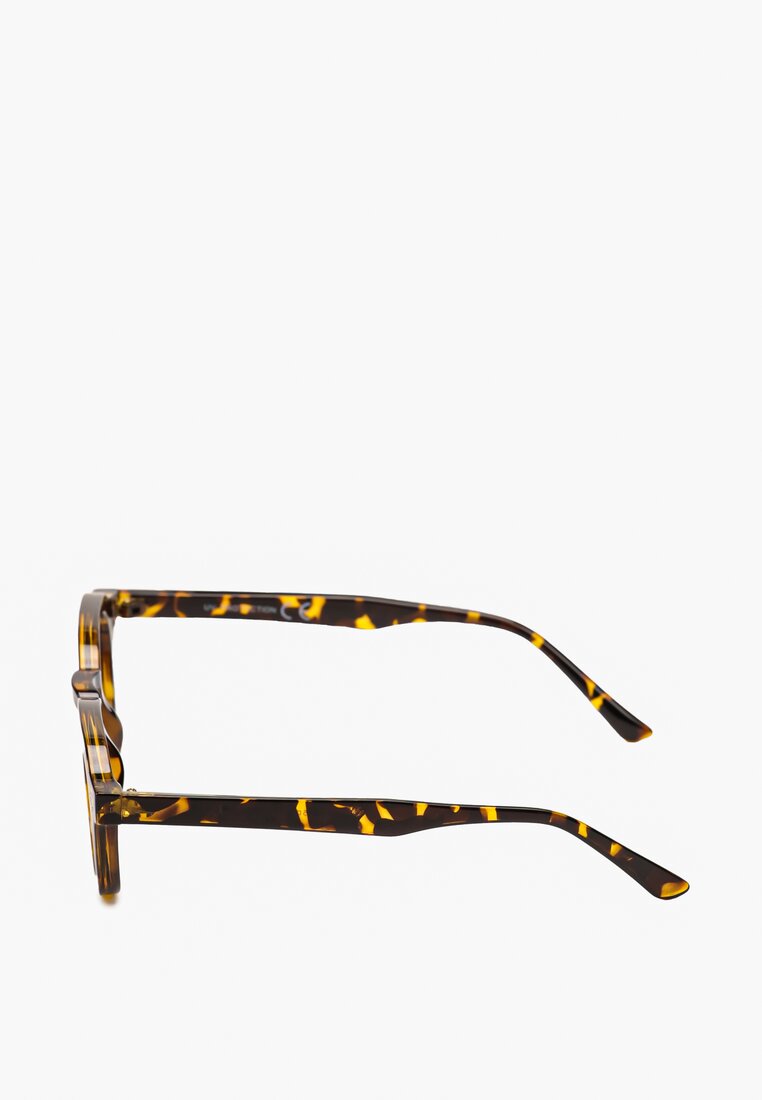 Jasnobrązowe Okulary Przeciwsłoneczne z Lekkiego Tworzywa i  Filtrem UV Giorma