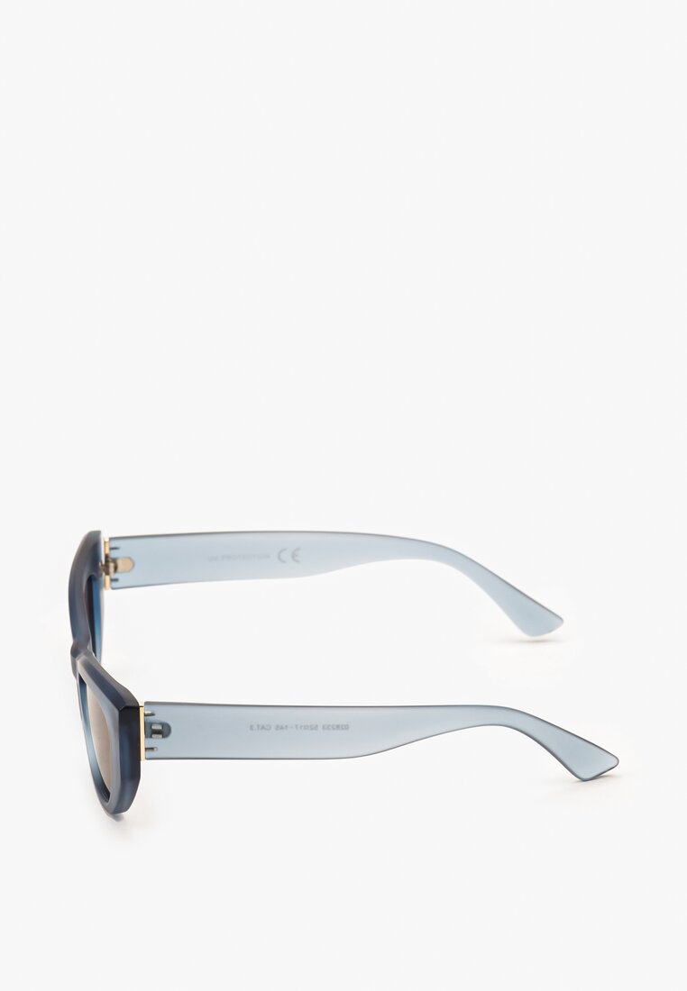 Niebieskie Okulary Przeciwsłoneczne o Kocim Kształcie Wykonane z Lekkiego Tworzywa z Filtrem UV Ciladia