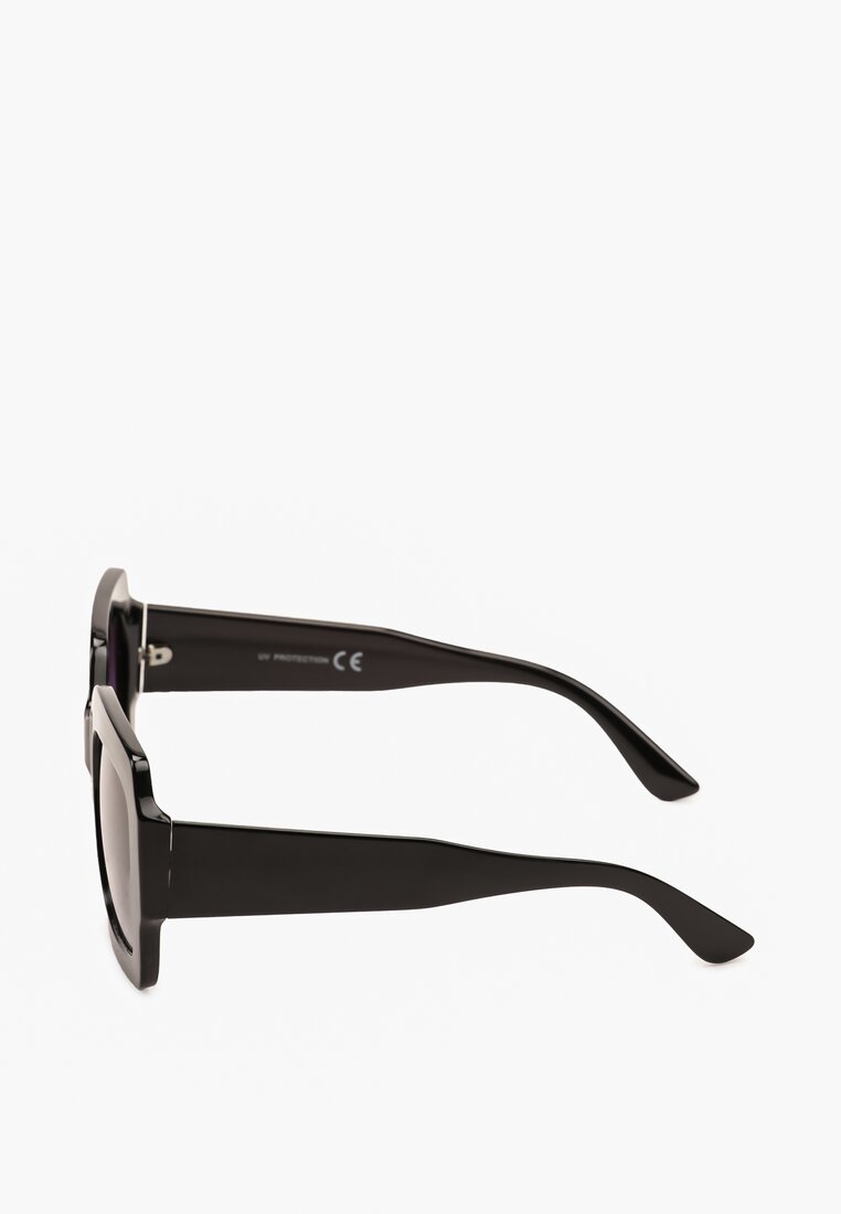 Czarne Okulary Przeciwsłoneczne z Szerokimi Oprawkami Gwalia
