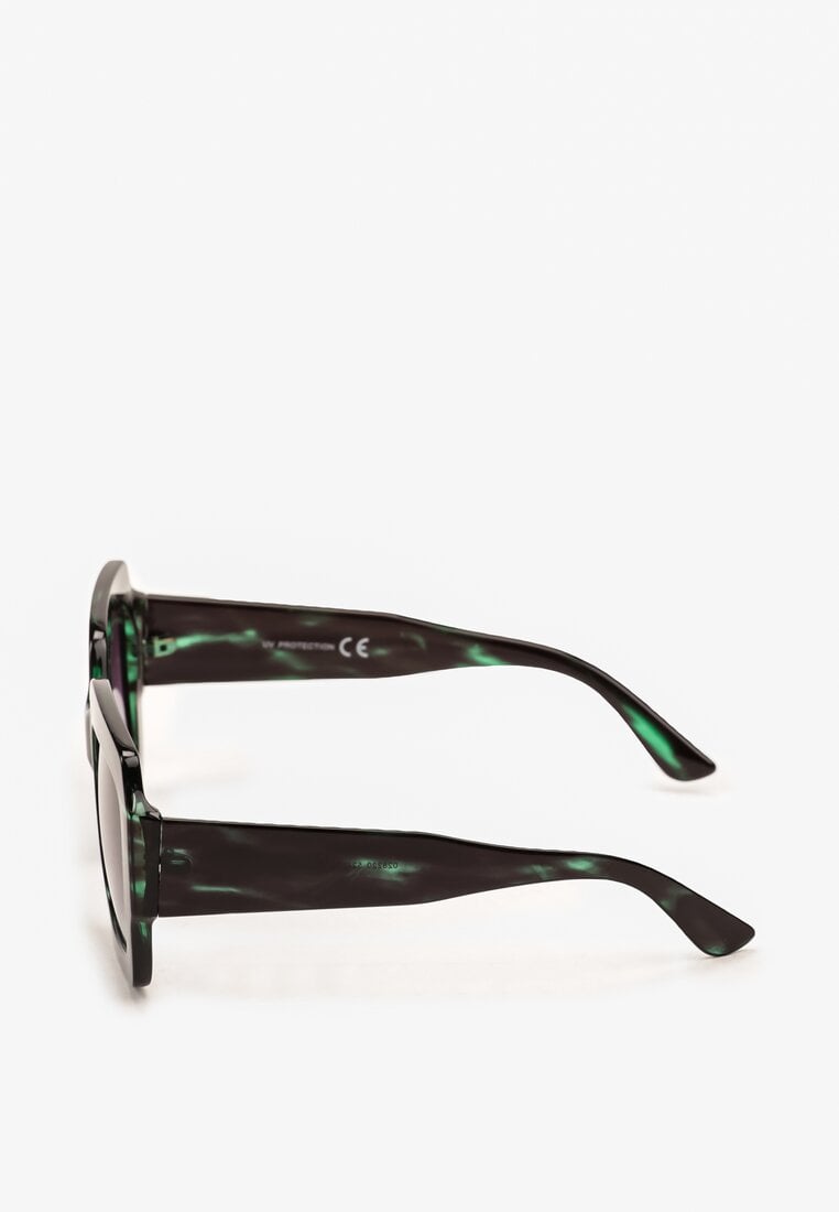 Zielone Okulary Przeciwsłoneczne z Szerokimi Oprawkami Gwalia