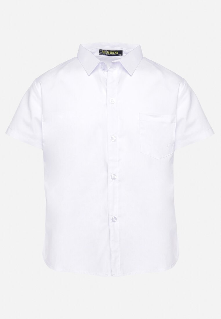 Biała Klasyczna Koszula z Krótkim Rękawem Bawełniana Dimaseas