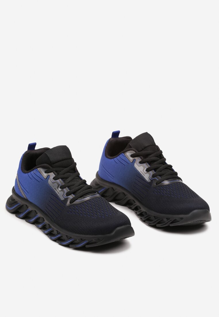 Niebieskie Buty Sportowe Sneakersy Sznurowane na Elastycznej Podeszwie Criselda