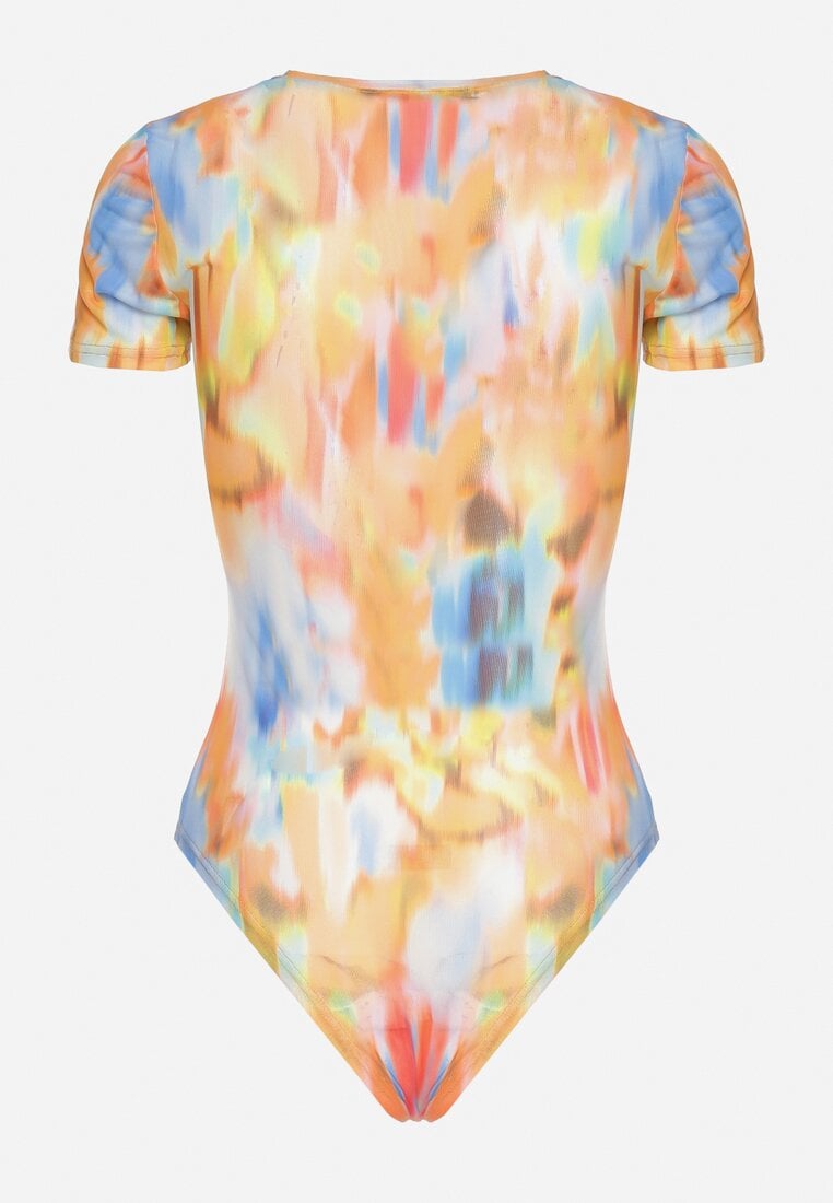 Pomarańczowe Siateczkowe Body Tie-Dye z Wiskozą Monlea