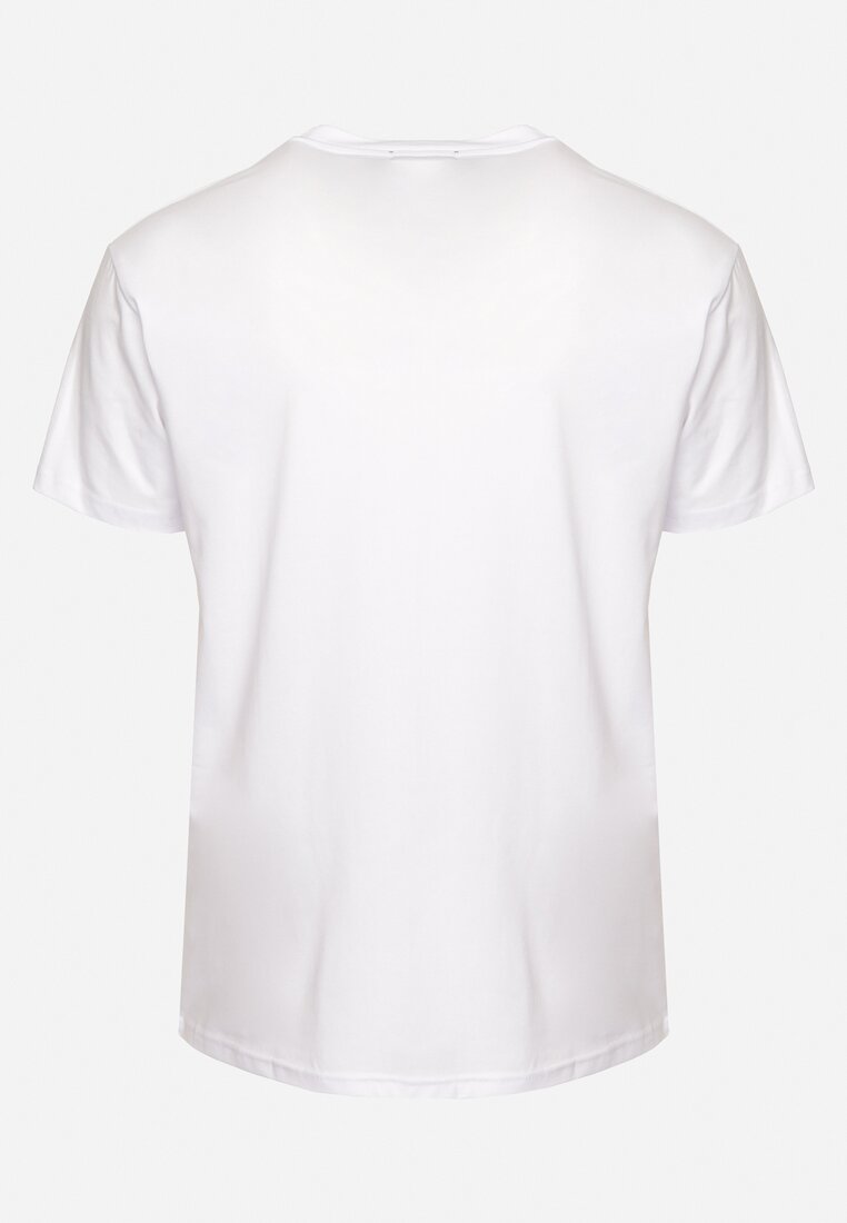 Biała Koszulka Bawełniana z Dużym Nadrukiem na Przodzie Quexolia