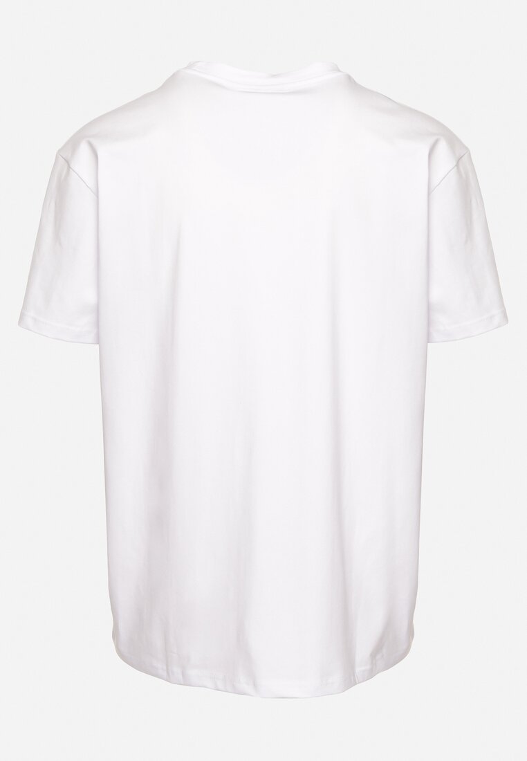 Biała Koszulka Bawełniana z Krótkim Rękawem i Nadrukiem Nobalia